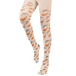 Other*Boogzel Clothing Koi Fish Print Aesthetic Tights Beige/orange