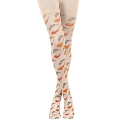 Other*Boogzel Clothing Koi Fish Print Aesthetic Tights Beige/orange