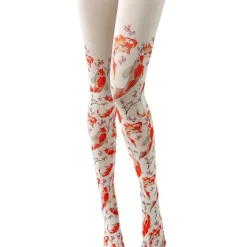 Other*Boogzel Clothing Koi Fish Print Tights White/orange