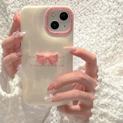 Iphone Cases*Boogzel Clothing Korean Aesthetic Bow iPhone Case White/pink