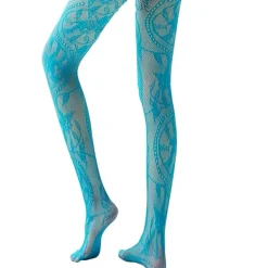 Other*Boogzel Clothing Lace Pattern Tights in Blue