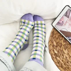 Socks*Boogzel Clothing Lavender Gingham Socks
