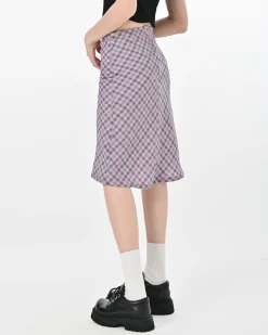 Skirts*Boogzel Clothing Lavender Plaid Midi Skirt Purple