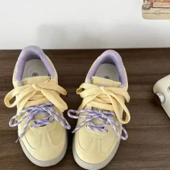 Aesthetic Sneakers*Boogzel Clothing Lemon Cream & Lavender Sneakers Yellow/purple