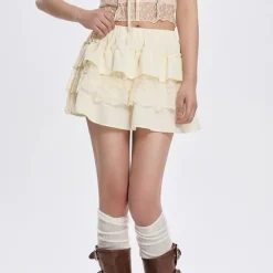 Skirts*Boogzel Clothing Lemon Pie Layered Skirt Beige