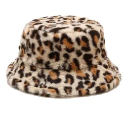 Hats*Boogzel Clothing Leopard Fluffy Bucket Hat