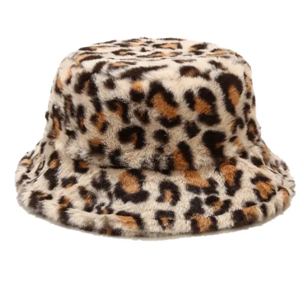Hats*Boogzel Clothing Leopard Fluffy Bucket Hat