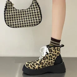 Classics|Boots / Platform Boots*Boogzel Clothing Lace Up Boots Leopard
