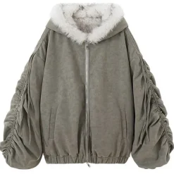 Coats & Jackets*Boogzel Clothing Less Conversation Reversible Fur Jacket Grey