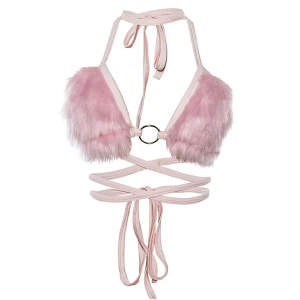 Underwear|Y2K Tops*Boogzel Clothing Light Fuzzy Bra Top Pink