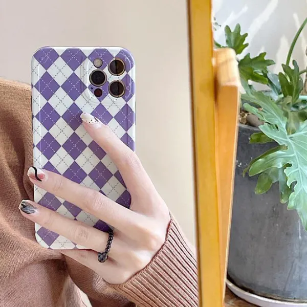 Iphone Cases*Boogzel Clothing Lilac Argyle iPhone Case Purple