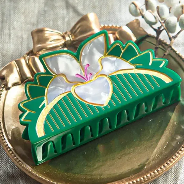 Hair Accessories*Boogzel Clothing Lily Flower Mini Hair Claw Green