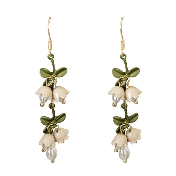 Earrings*Boogzel Clothing Lily Of The Valley Earrings White/green