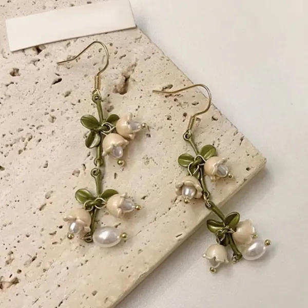 Earrings*Boogzel Clothing Lily Of The Valley Earrings White/green