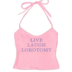 Y2K Tops|Crop Tops*Boogzel Clothing Live Laugh Halter Top