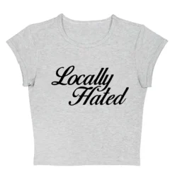 Y2K Tops|Aesthetic T-Shirts & Graphic Tees*Boogzel Clothing Locally Hated Cropped Tee