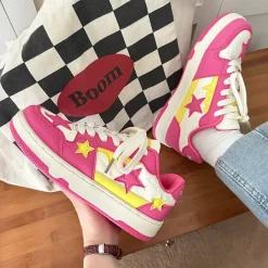 Classics|Aesthetic Sneakers*Boogzel Clothing Lollipop Candy Pink & Yellow Star Sneakers