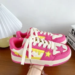 Classics|Aesthetic Sneakers*Boogzel Clothing Lollipop Candy Pink & Yellow Star Sneakers