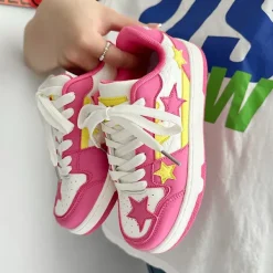 Classics|Aesthetic Sneakers*Boogzel Clothing Lollipop Candy Pink & Yellow Star Sneakers