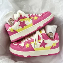 Classics|Aesthetic Sneakers*Boogzel Clothing Lollipop Candy Pink & Yellow Star Sneakers