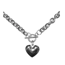 Necklaces & Chokers*Boogzel Clothing Love Bites Heart Necklace Silver