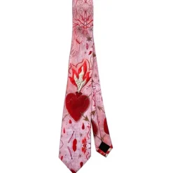 Other*Boogzel Clothing Love Is Burning Statement Tie Pink