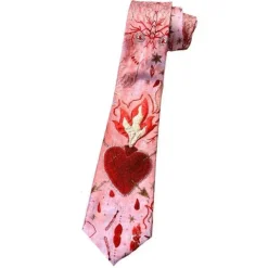 Other*Boogzel Clothing Love Is Burning Statement Tie Pink