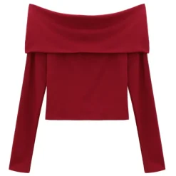 Y2K Tops|Long Sleeve Tops*Boogzel Clothing Love So Dangerous Bardot Top Red
