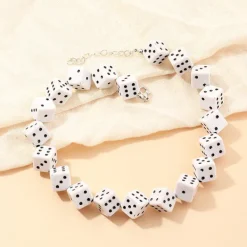 Necklaces & Chokers*Boogzel Clothing Lucky Roll Dice Choker White