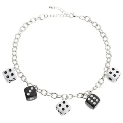 Necklaces & Chokers*Boogzel Clothing Lucky Roll Dice Necklace Black/white