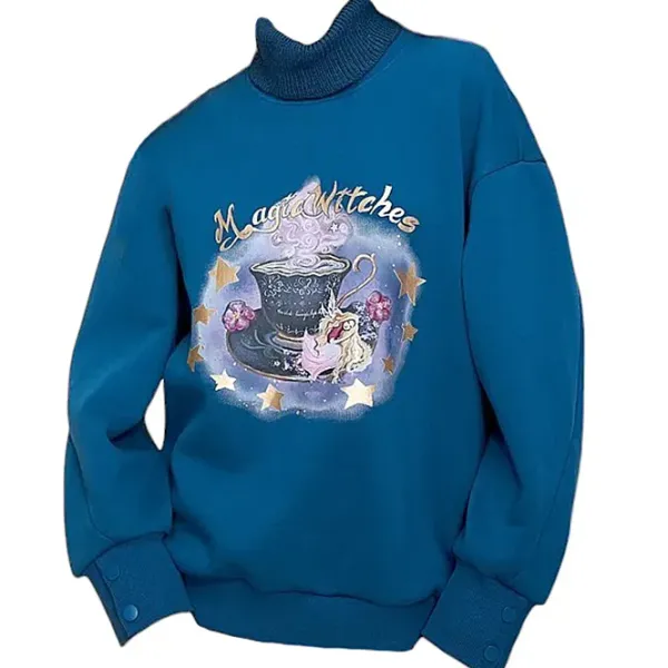Sweatshirts*Boogzel Clothing Magic Witches Printed Sweatshirt Blue