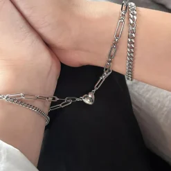 Other|Bracelts*Boogzel Clothing Magnetic Heart Bracelets Silver