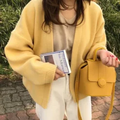 Knit Cardigans*Boogzel Clothing Mango Mousse Cardigan Yellow