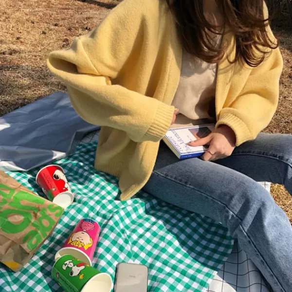Knit Cardigans*Boogzel Clothing Mango Mousse Cardigan Yellow