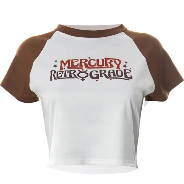Y2K Tops|Aesthetic T-Shirts & Graphic Tees*Boogzel Clothing Mercury Retrograde Crop Top Brown