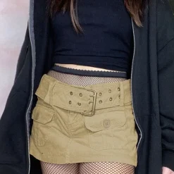 Skirts*Boogzel Clothing Mercury Rising Mini Skirt Beige