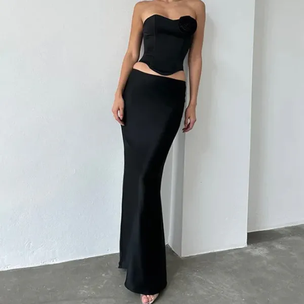 Skirts*Boogzel Clothing Mermaid Core Satin Maxi Skirt