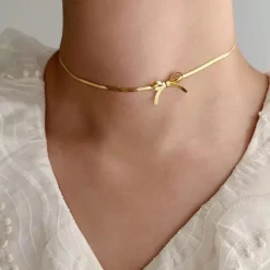 Necklaces & Chokers*Boogzel Clothing Metal Bow Choker Necklace