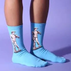 Socks*Boogzel Clothing Michelangelo David Statue Socks Blue