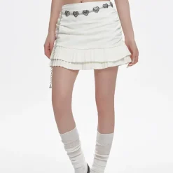 Skirts*Boogzel Clothing Milk Double-Layer Mini Skirt White