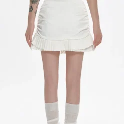 Skirts*Boogzel Clothing Milk Double-Layer Mini Skirt White