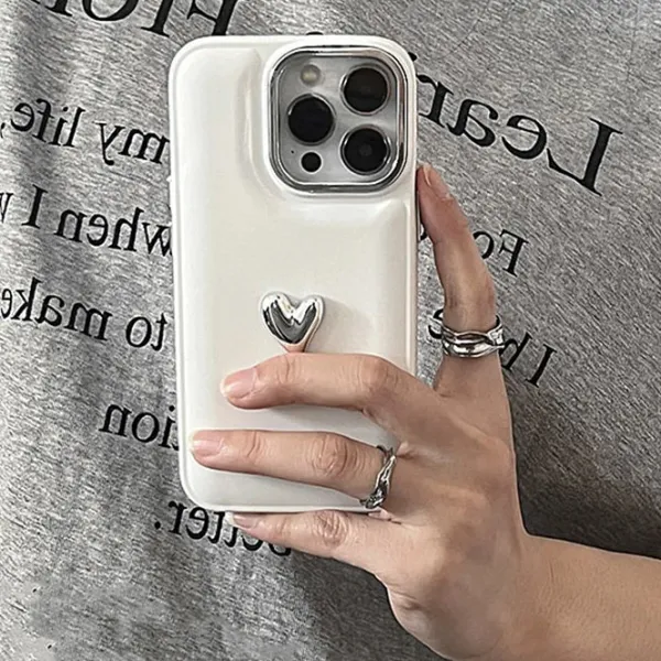Iphone Cases*Boogzel Clothing Minimalist Aesthetic Heart iPhone Case White