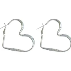 Earrings*Boogzel Clothing Minimalist Aesthetic Heart Earrings Silver