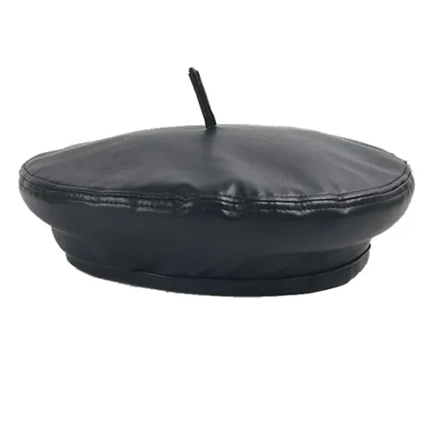 Hats*Boogzel Clothing Minimalist Aesthetic Leather Beret Hat