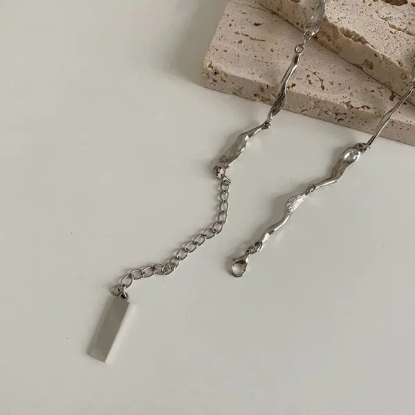 Necklaces & Chokers*Boogzel Clothing Minimalist Aesthetic Necklace Silver