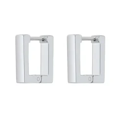 Earrings*Boogzel Clothing Minimalist Aesthetic Rectangular Earrings Silver
