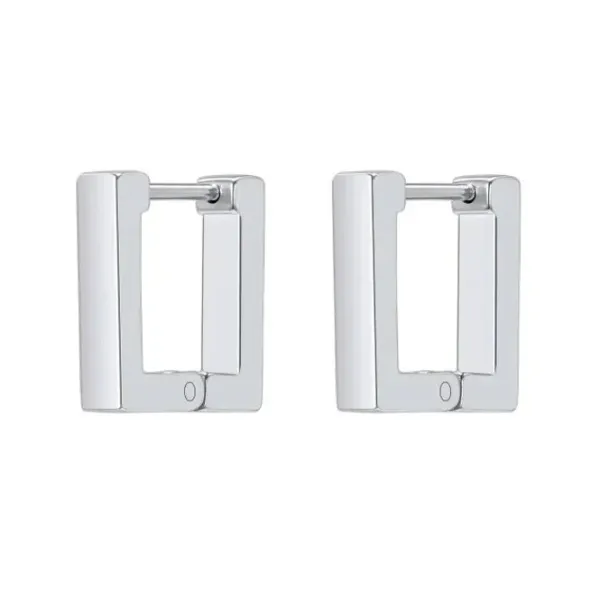 Earrings*Boogzel Clothing Minimalist Aesthetic Rectangular Earrings Silver