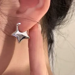 Earrings*Boogzel Clothing Minimalist Aesthetic Star Earrings Silver