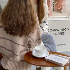 Striped Sweaters|Sweaters*Boogzel Clothing Minimalist Aesthetic Striped Sweater