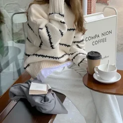 Striped Sweaters|Sweaters*Boogzel Clothing Minimalist Aesthetic Striped Sweater